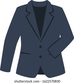 Illustration of clothes. Illustration of a dark blue jacket.