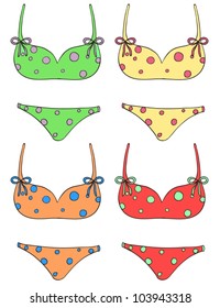 Illustration of clothes in four colors