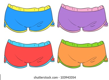 Illustration of clothes in four colors