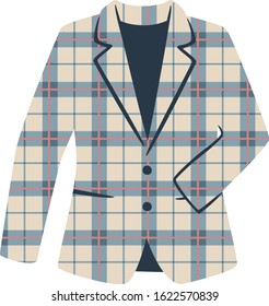 Illustration of clothes. Illustration of plaid jacket.