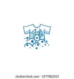 illustration of clothes and soap bubbles