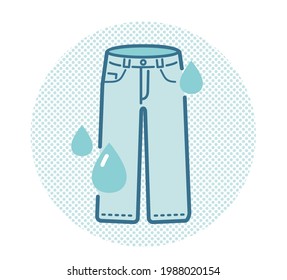 Illustration of clothes washing and water