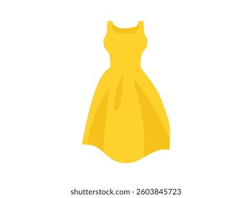 Illustration of an Clothes Yellow Dress Flat Icon