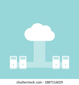 illustration of cloud based server system
