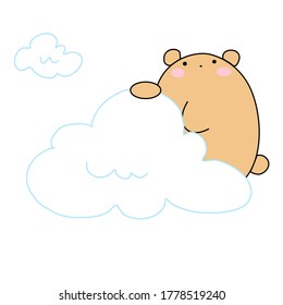 Illustration of cloud with bear
