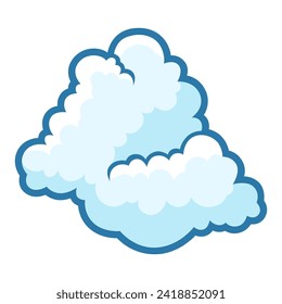 Illustration of cloud. Cartoon cute image of sky.