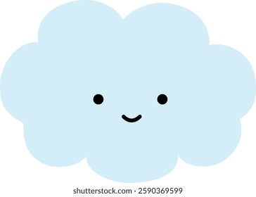 Illustration of a cloud with a cute face