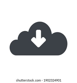 Illustration of cloud downloading icon Free Vector
