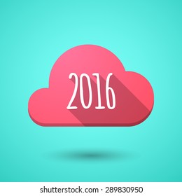 Illustration of a cloud icon with a 2016 sign