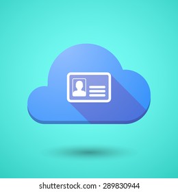 Illustration of a cloud icon with an id card