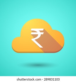 Illustration of a cloud icon with a rupee sign