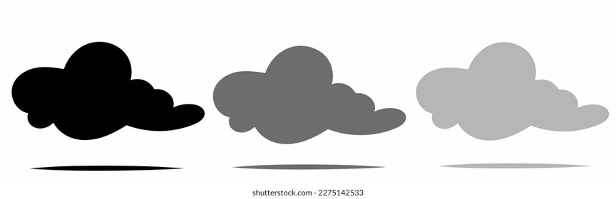 Illustration of cloud icon with shadow. Vector illustration.