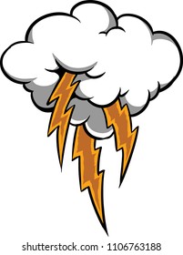 Illustration of a cloud lightning storm. 