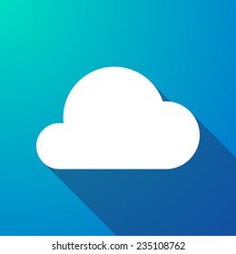Illustration of a cloud   long shadow icon