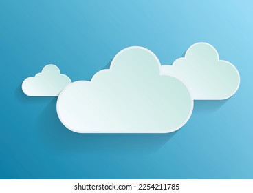 Illustration of cloud on blue background. Eps 10 vector file.