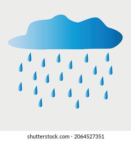 illustration of cloud and rain drop in blue color