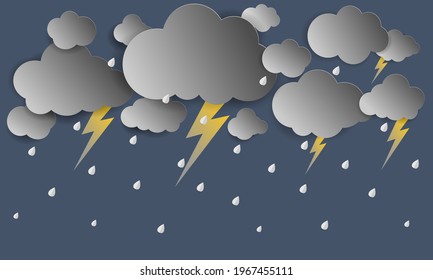 Illustration Cloud Rain On Dark Background Stock Vector (Royalty Free ...