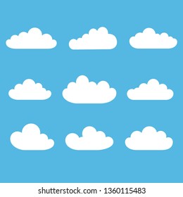 Illustration of a cloud set on a blue background. Dialogue. Vector