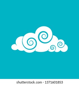 Illustration of cloud with spiral folds, vector