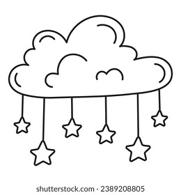 Illustration of a cloud with stars