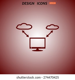 illustration of cloud storage. icon. vector design