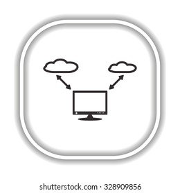 illustration of cloud storage.  Modern design flat style icon