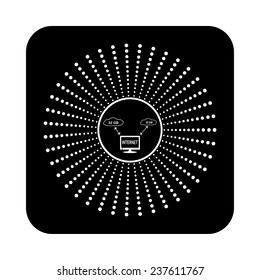 illustration of cloud storage on a black background, vector