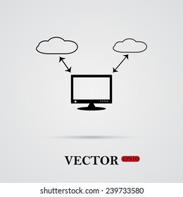 illustration of cloud storage   on a light background with shadow, vector, EPS 10