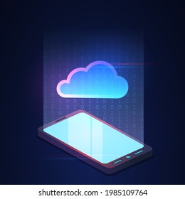 Illustration with cloud technology for smartphones
