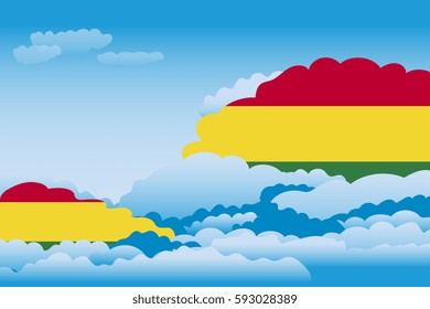 Illustration of Clouds, Clouds with Bolivia Flags