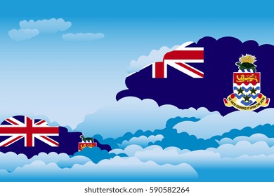 Illustration of Clouds, Clouds with Cayman Islands Flags