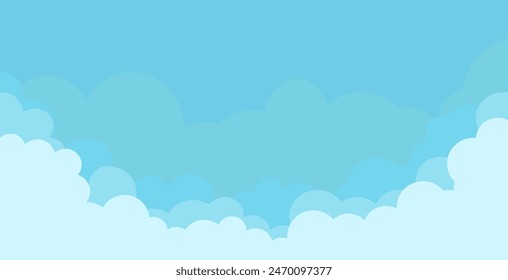 illustration of clouds, collection of cartoon cloud icons in flat design. Collection of white clouds in flat style.