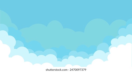 illustration of clouds, collection of cartoon cloud icons in flat design. Collection of white clouds in flat style.