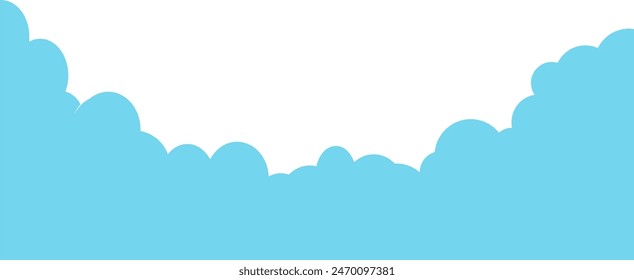illustration of clouds, collection of cartoon cloud icons in flat design. Collection of white clouds in flat style.