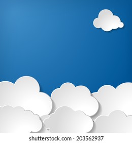 illustration of clouds collection on a blue background