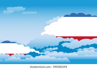 Illustration of Clouds, Clouds with Crimea Flags