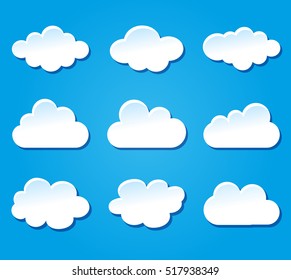 Illustration of clouds design on blue background
