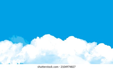 Illustration of clouds floating in the blue sky