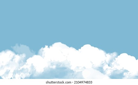 Ilustración de nubes flotando en el cielo azul