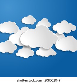 illustration of clouds on a blue background