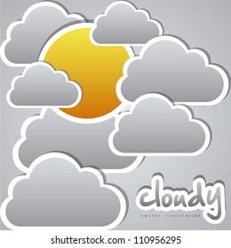 illustration of clouds on a cloudy sky, vector illustration