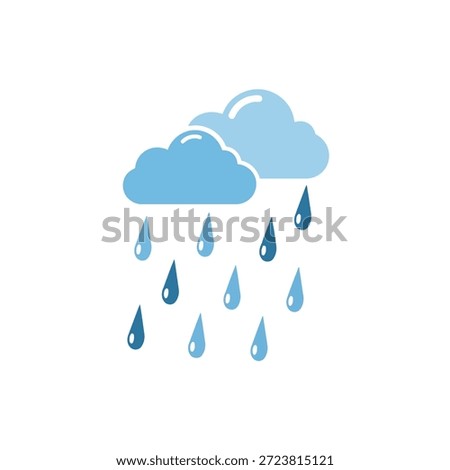 Illustration of clouds with raindrops