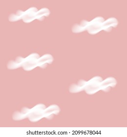 Illustration of clouds, realistic view, fog effect. Template for backround and wallpaper