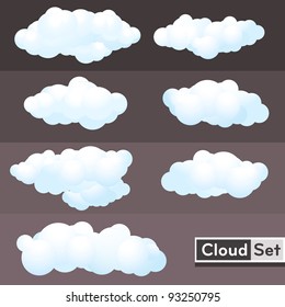 conjunto de nubes de ilustración