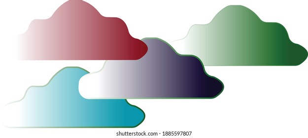 ilustración de nubes con diferentes gradaciones de color