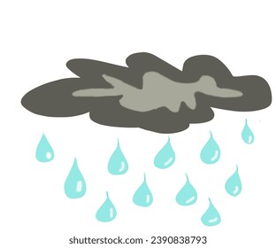 illustration of cloudy and rainy weather