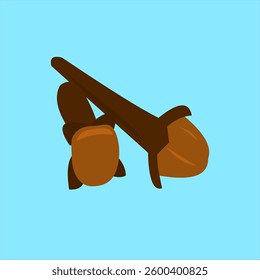 Illustration of Clove Plant. Kitchen spices or herbs. Flat art Design