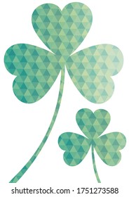 Illustration of a clover composed of geometry. A symbol of good luck. Illustration for background.
