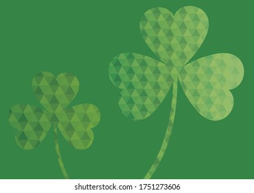 Illustration of a clover composed of geometry. A symbol of good luck. Illustration for background.