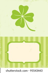 Illustration of clover with four leaves in vintage style